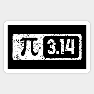 Happy Pi Day No. 2: On March 14th. Sticker design with white lettering with no fill Magnet